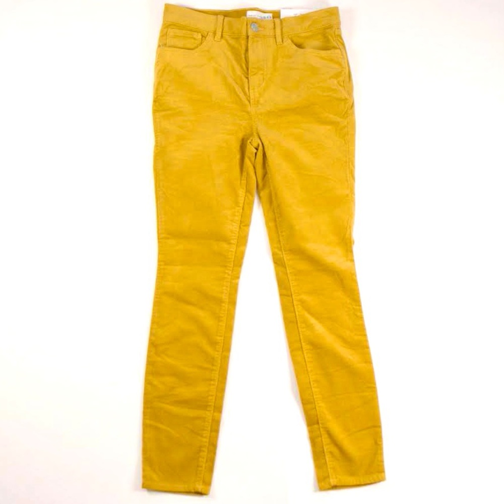 LOFT High Waist Skinny Yellow Corduroys Sz 4P